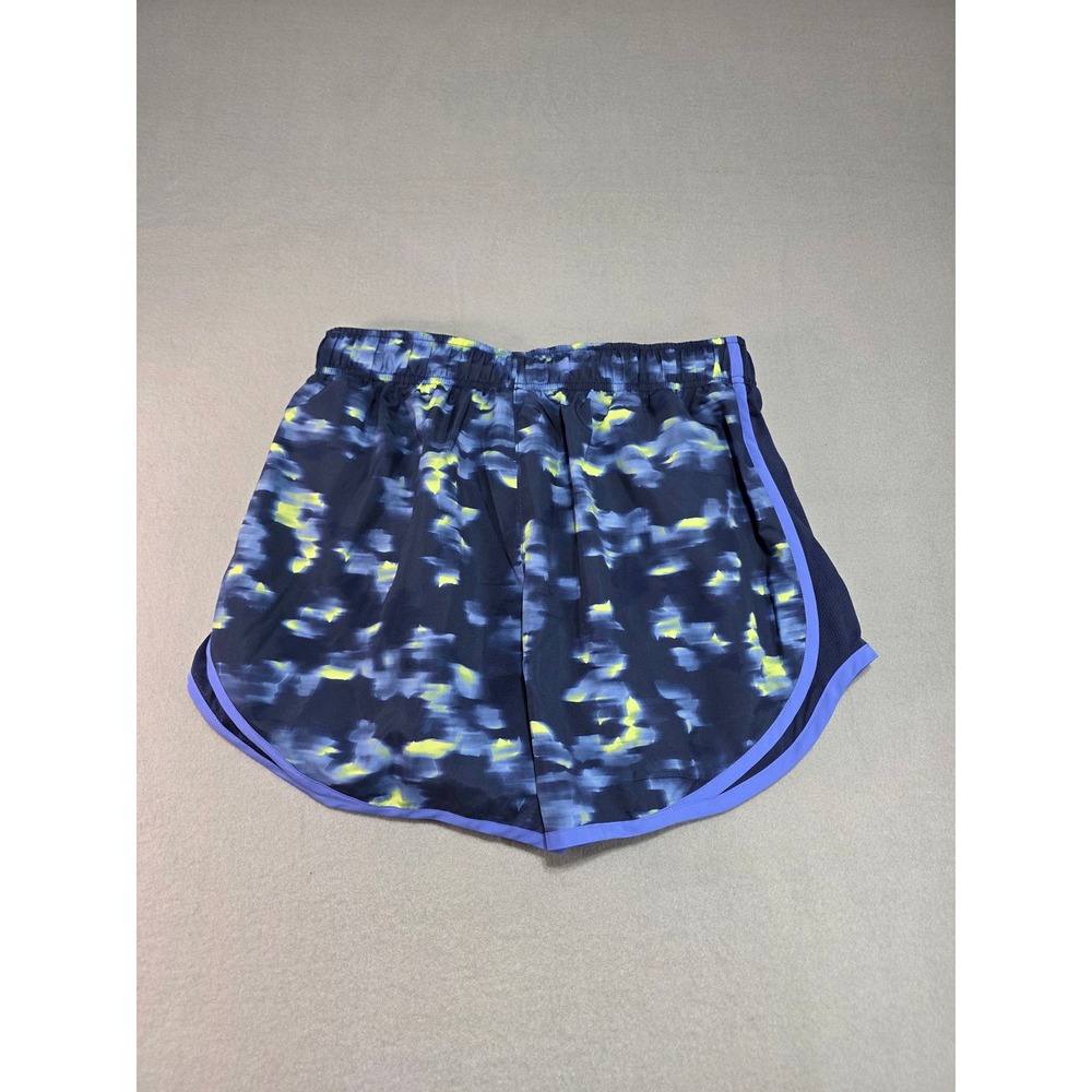 Nike Tempo Dri-FIT Running Shorts Navy Yellow Abstract Print Womens Small - Picture 8 of 9
